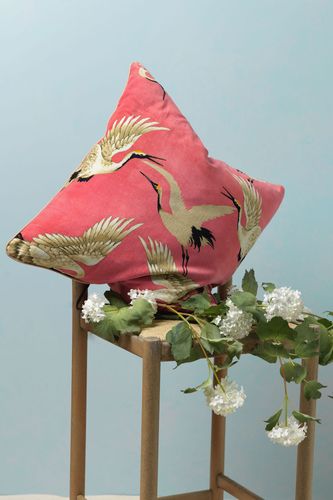 Stork Velvet Cushion